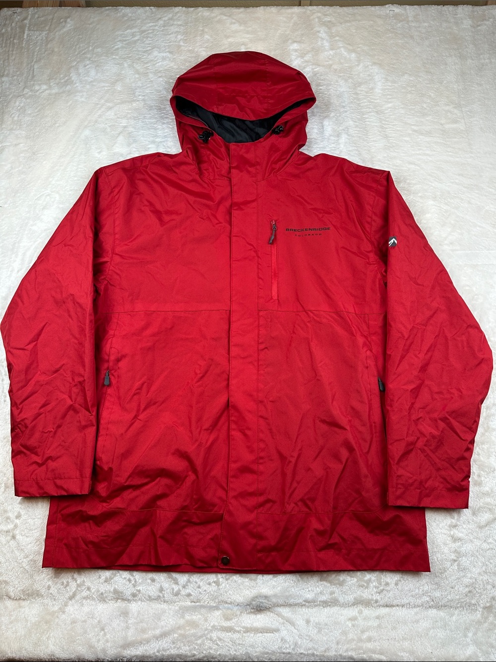Outfitter Trading Co Breckenridge Colorado Hooded Jacket Red XL Water Resistant